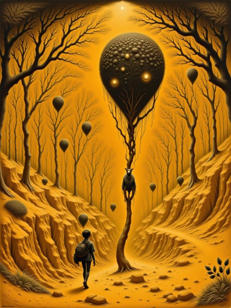 Litaruni in Mezzotint Style with Chiaroscuro Lighting