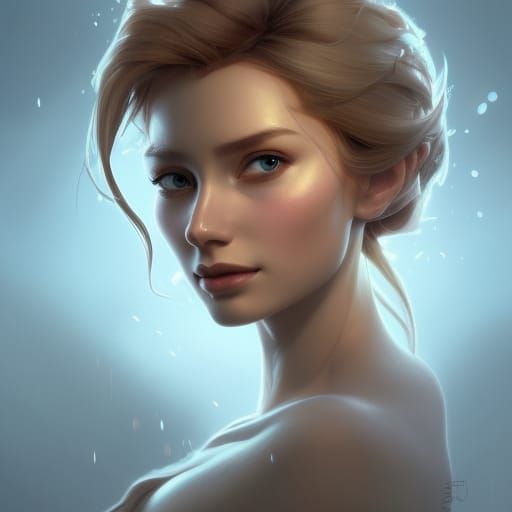 Elsa Portrait in Hyperdetailed Digital Art Style