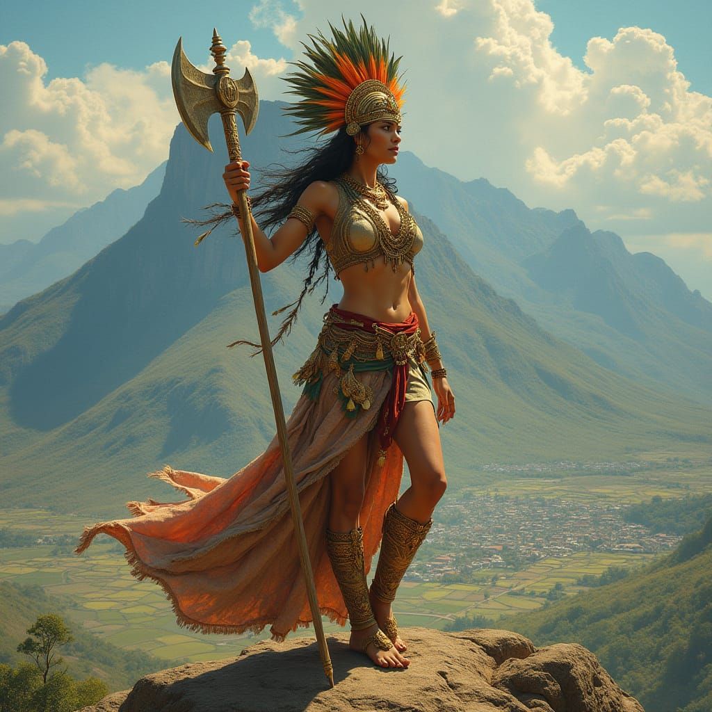 Inca Warrior Queen on Andean Peak