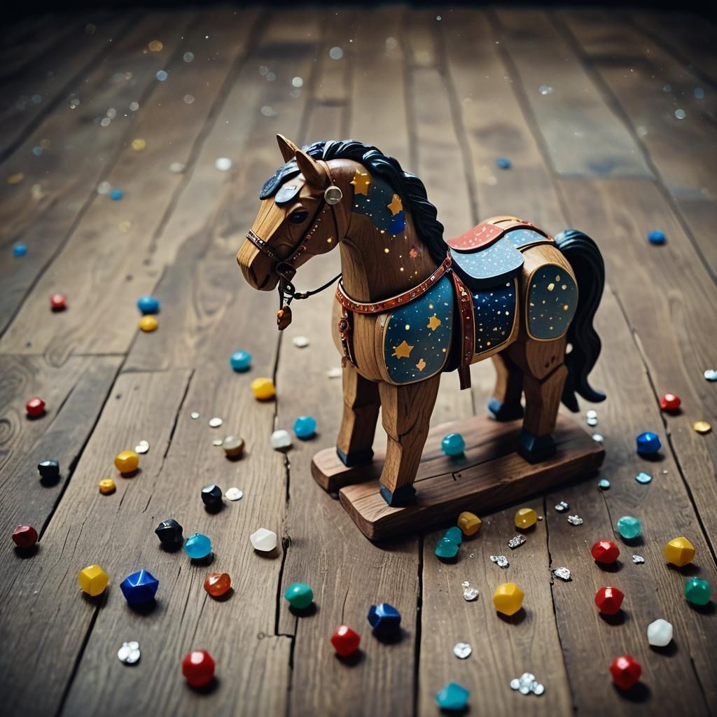 Starry Night Toy Horse Still Life