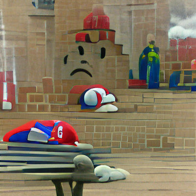 Depressed Super Mario: A Sad AI Portrait