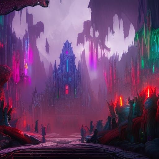 Vampire City Rave: Detailed Fantasy Concept Art