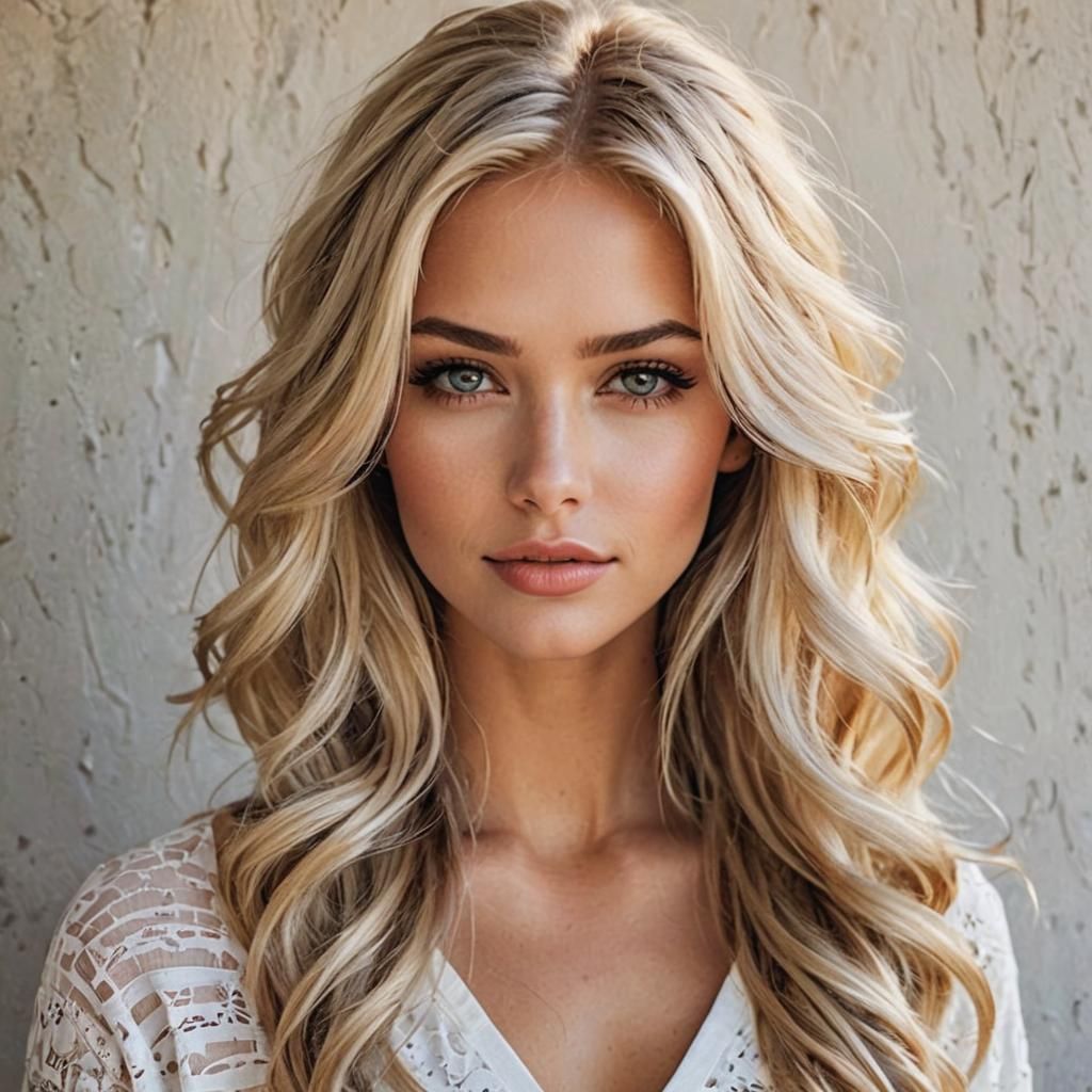 Portrait of a Beautiful Blonde Girl