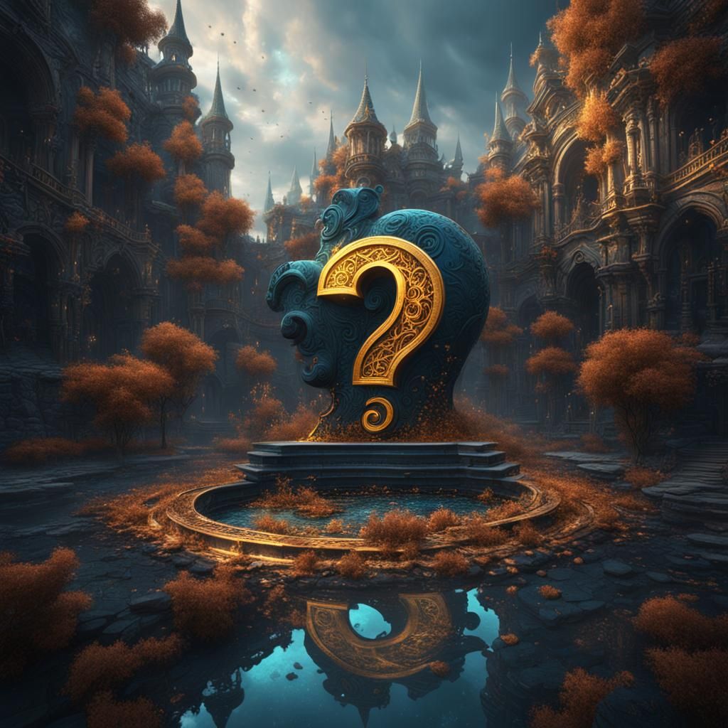 Fantastical Question Mark in Detailed Matte Painting
