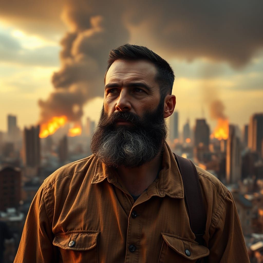 Man in Apocalyptic World, Cinematic Style