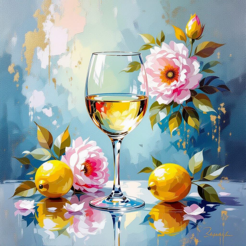 Crystal Wine Glass in Metamodern Style