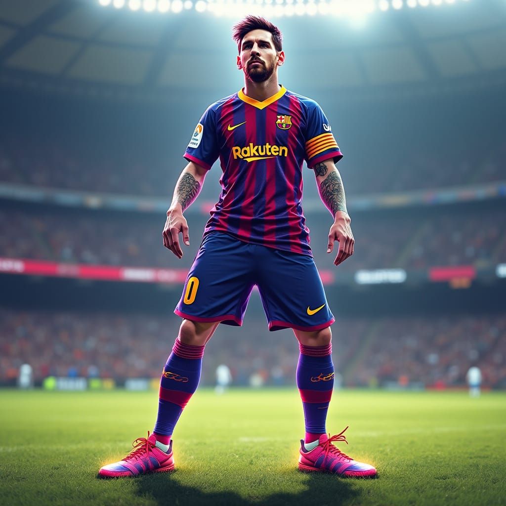 Surreal Soccer Icon Stands Proud on Three Legs in Vibrant Fu...