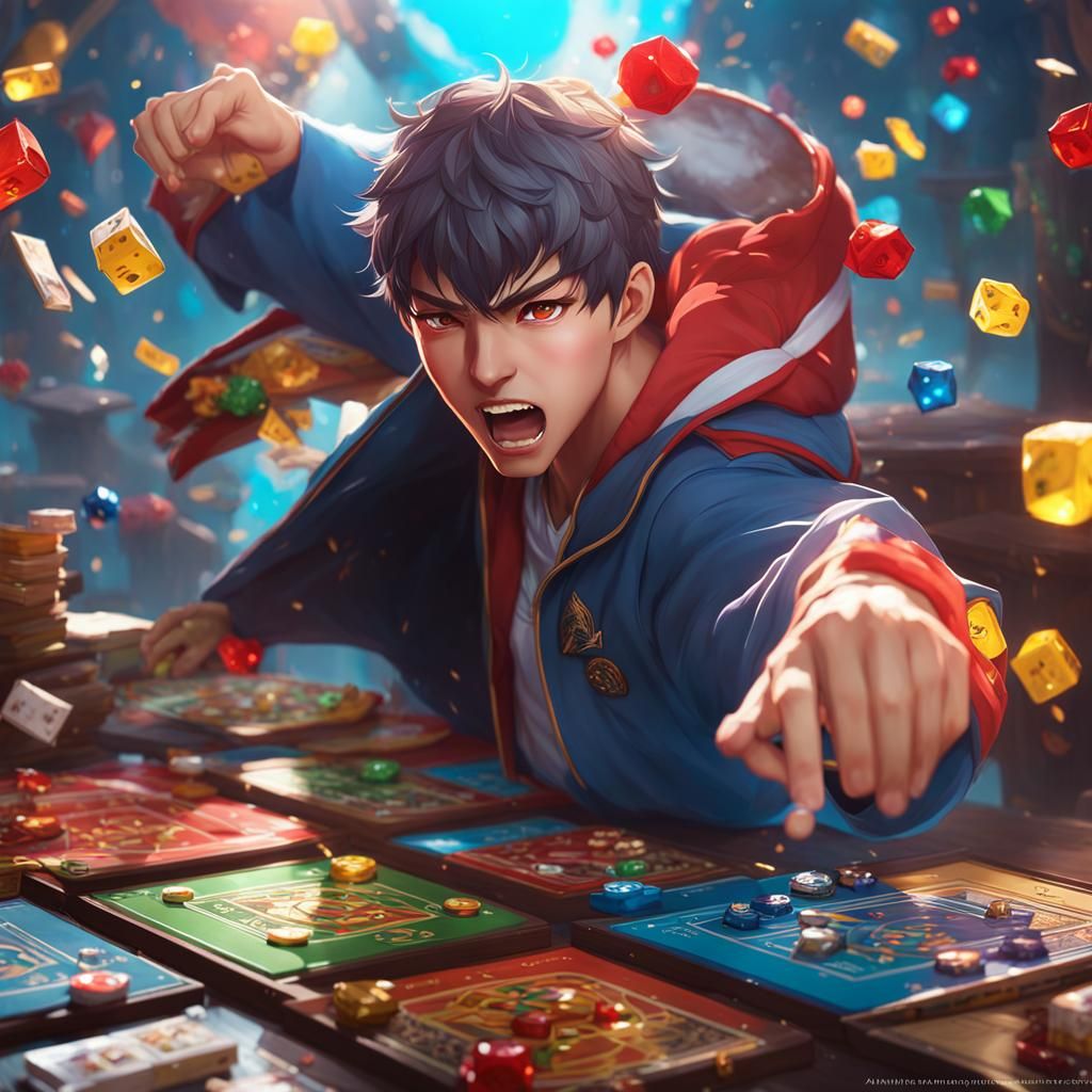 Colorful Whimsical Board Game in 3D Anime Art