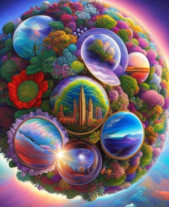 Stained Glass Earth Globe in Hyperdetailed Digital Art