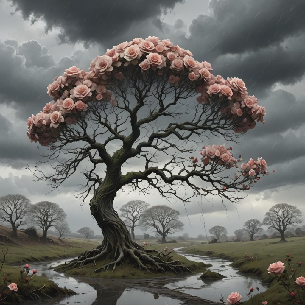 Ethereal Landscape Concept Art in Orange and Teal