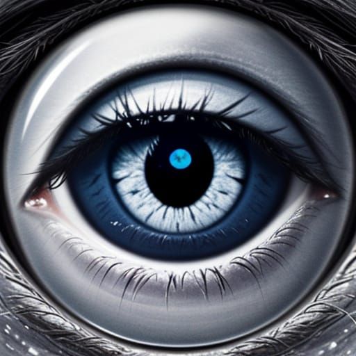 Werewolf Eye Reflects Silver Moon