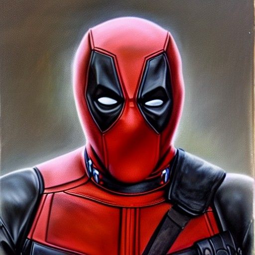 Deadpool Oil Painting in James Gurney Style