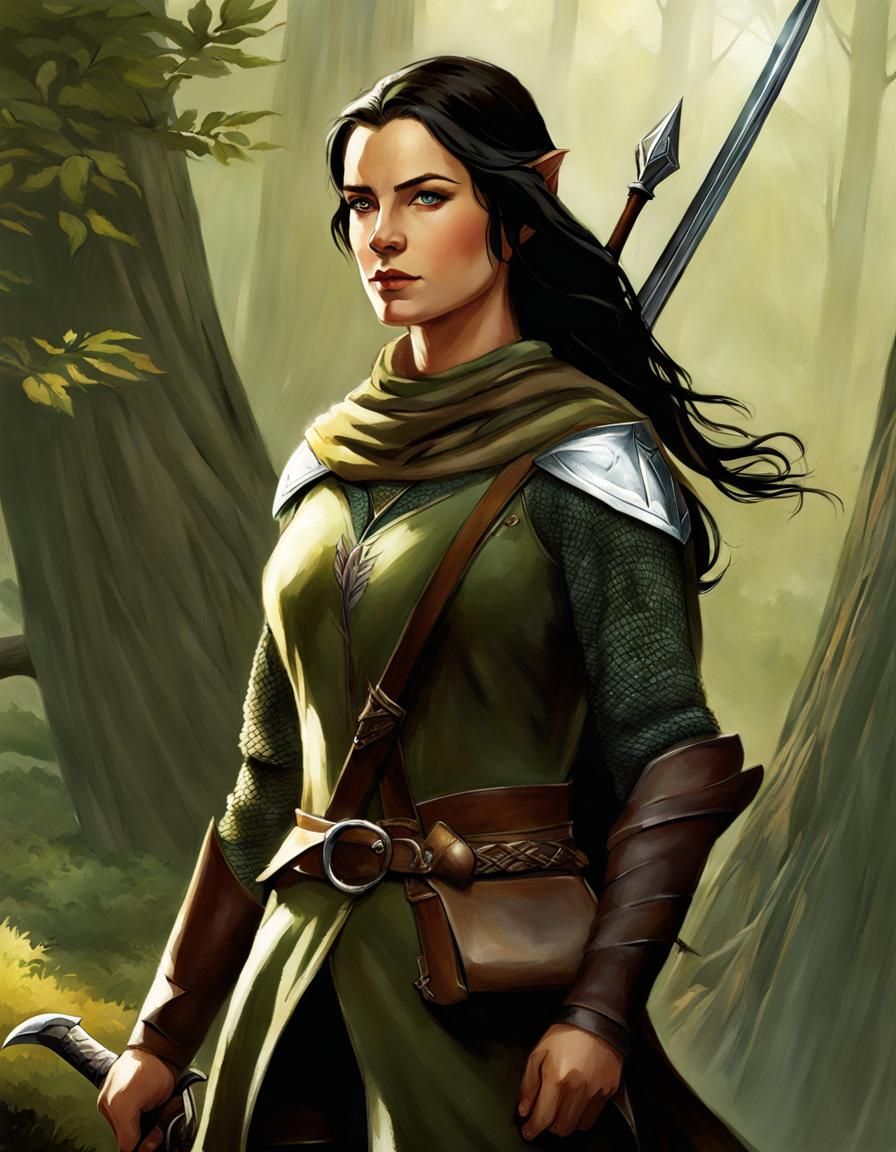 Female Ranger in Tolkien Style