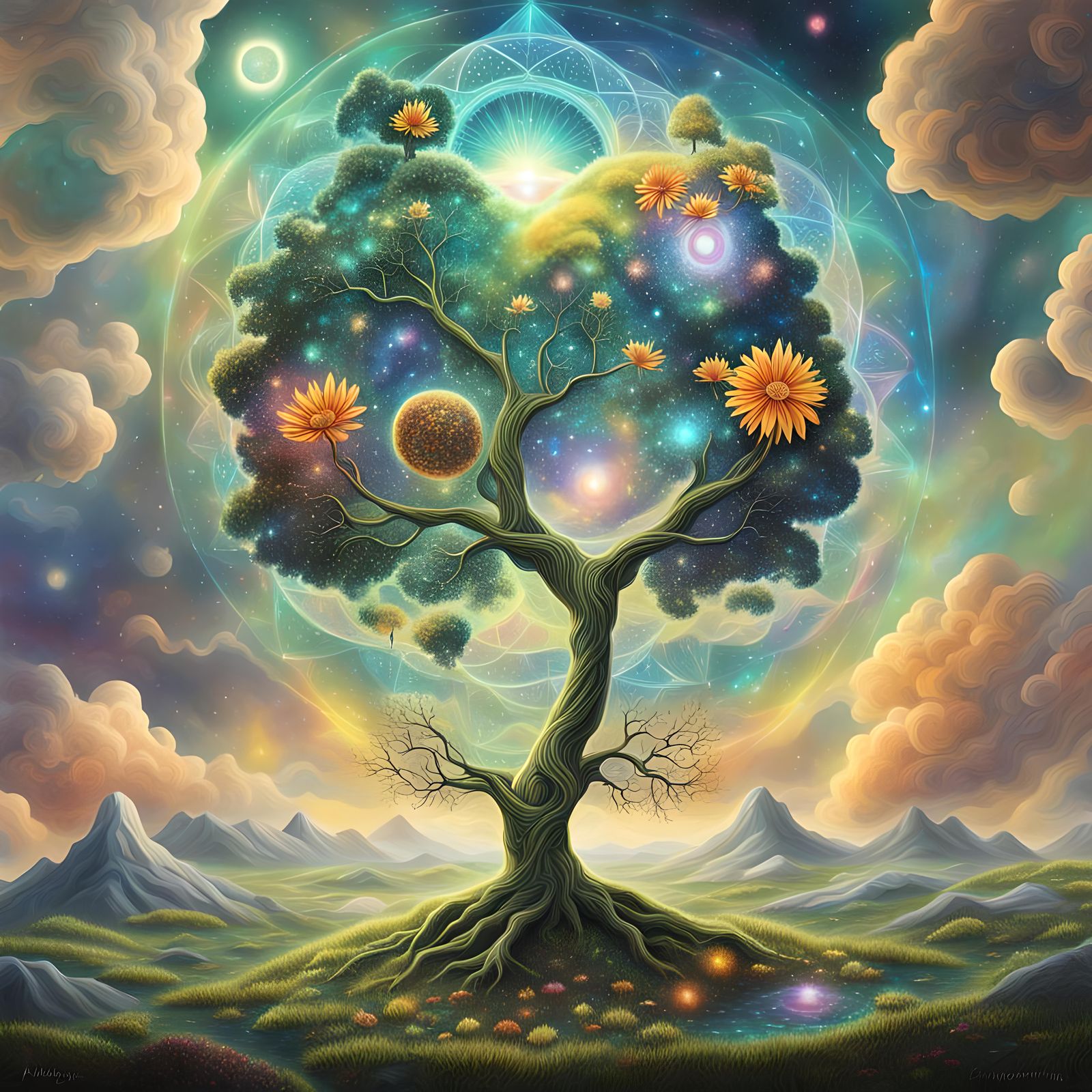 Holographic Cosmic Seed of Life Illustration