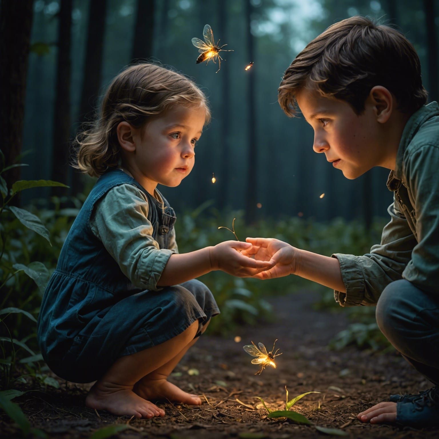 Child's First Wonder: Touching a Firefly