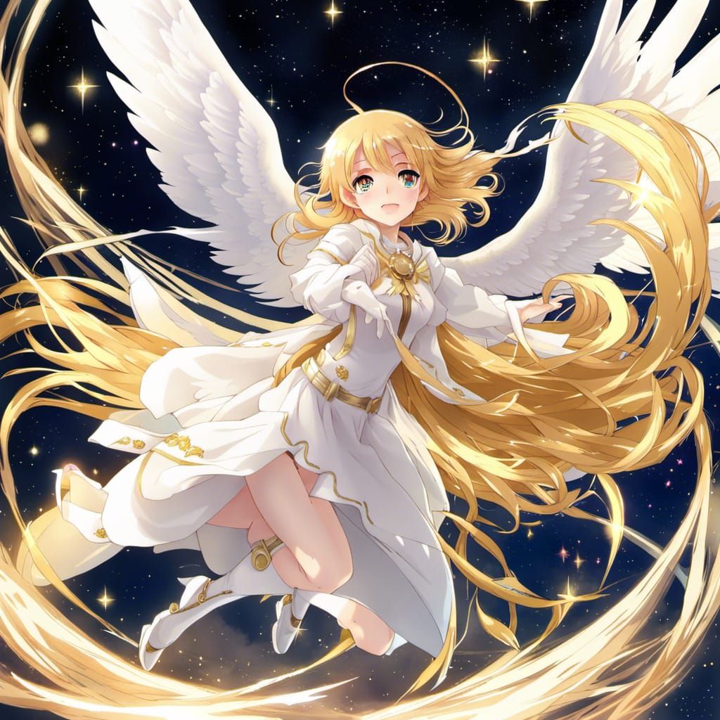 Anime Angel Flying in Starfield