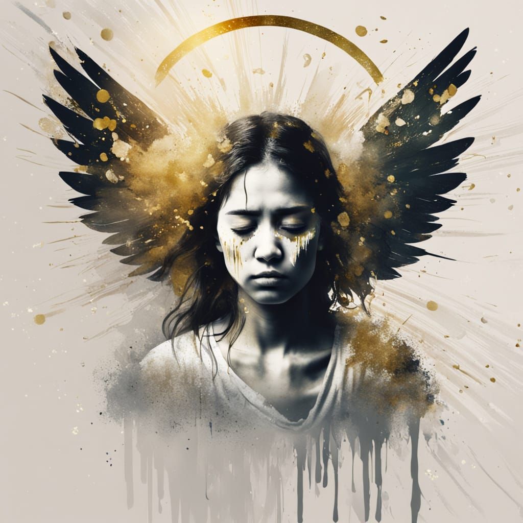 A Woman's Soul Suffers in a Haunting Double Exposure Artwork