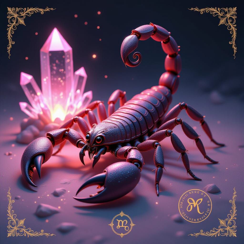 Ornate Scorpion with Gothic Accents in 3D Rendering