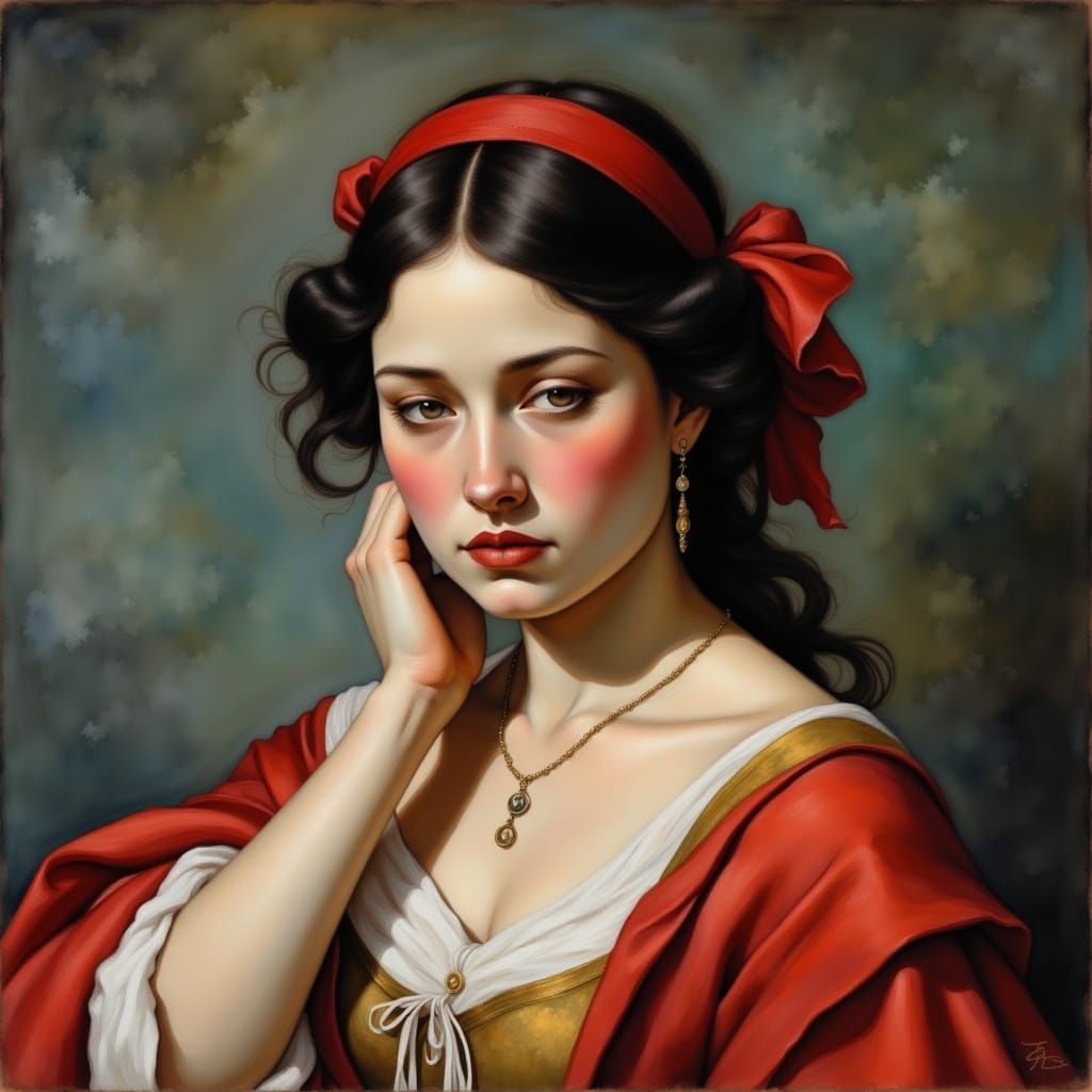 Romantic Gothic Landscape in Dark Blues