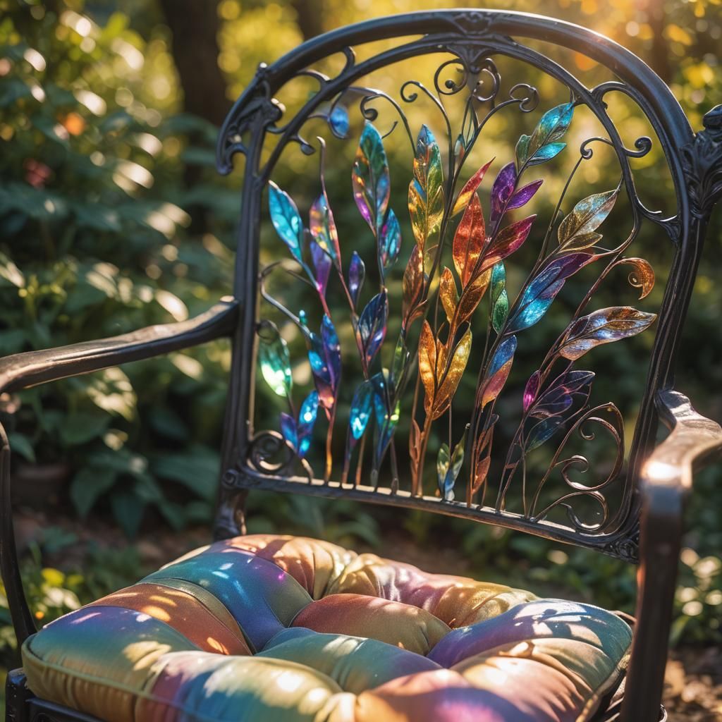 Rainbow Cushion Chair in Magical Realism Style