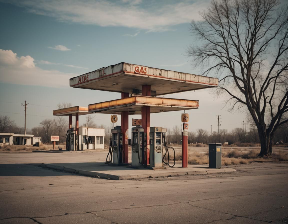 Last gas station on planet Earth as a lost place