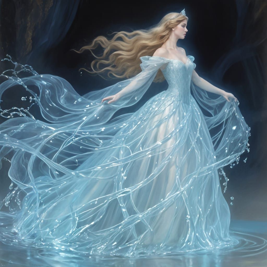 Princess in Water Gown, Oil Painting