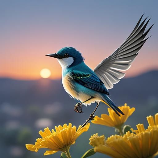 Songbird Serenade at Silver Sunrise with Spirals