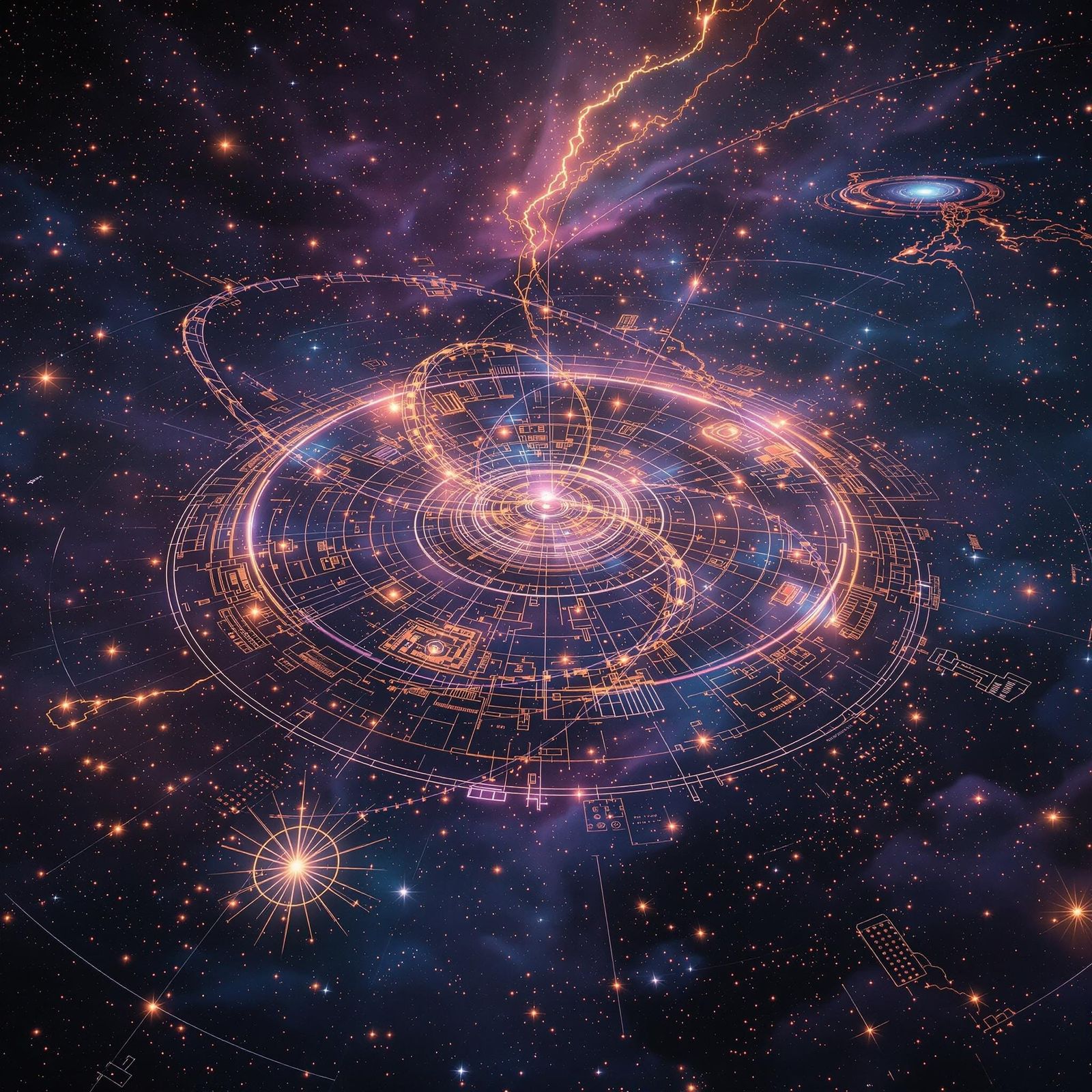 Ethereal Star Map in Gritty Sci-Fi Style