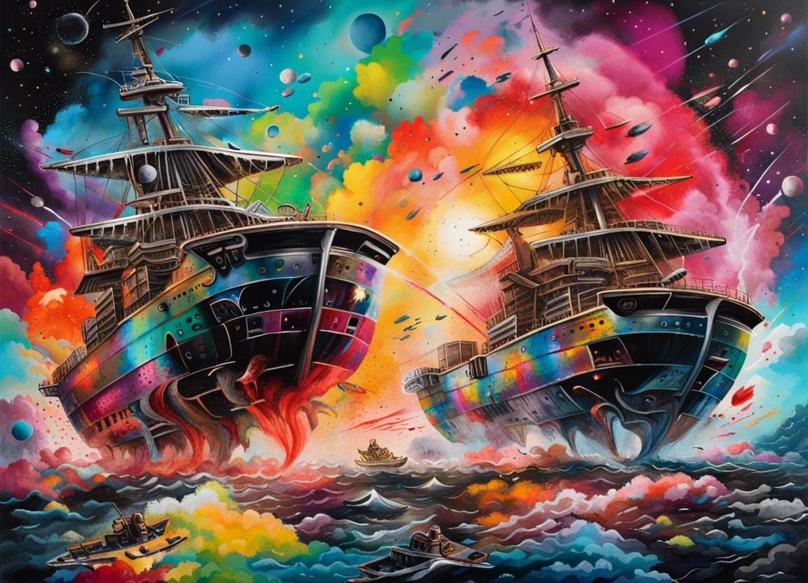 Pirate Ships Clash in Explosive Space Battle