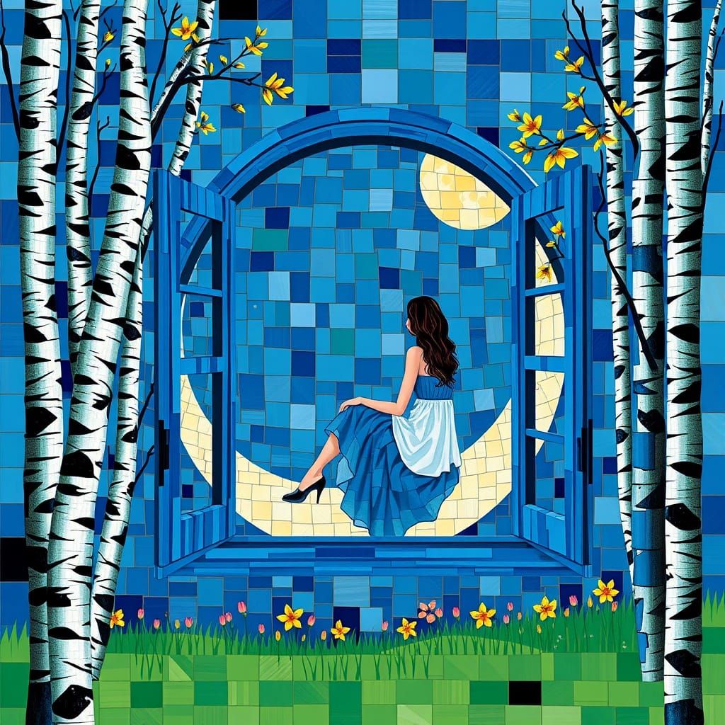 Geometric Abstraction on the Lunar Birch Wood Scene