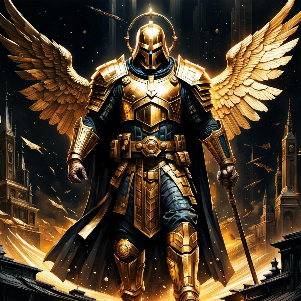 Heavenly Figure in 3D Pencil and Ink Style