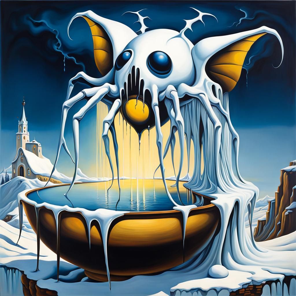 Surreal Snow Spider in Dali Style