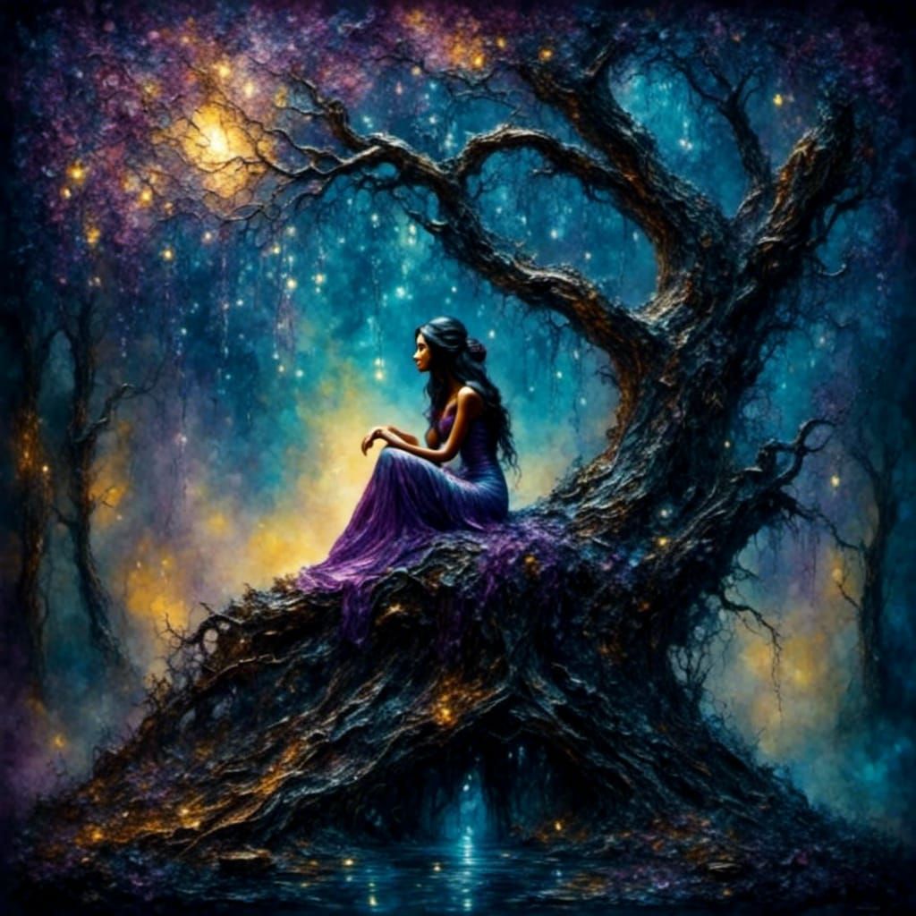 Night Glade Fairy with Cyan Lights