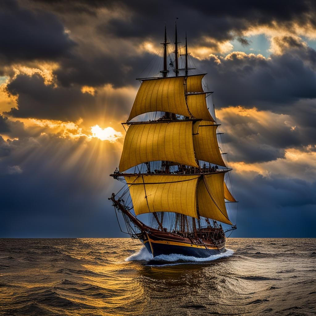 British Sloop in Jamaica, Historical Oil Painting