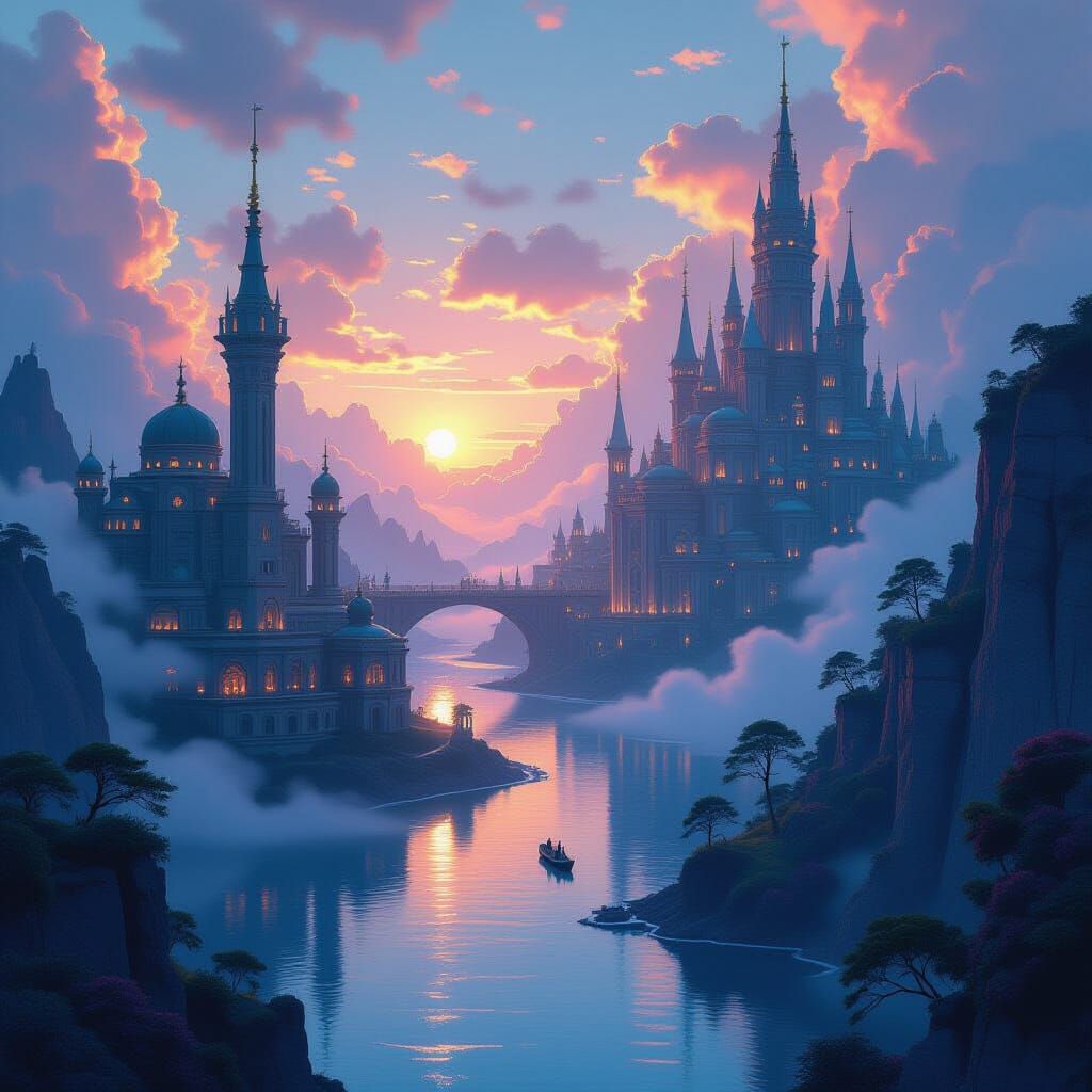 Fantastical Dream World Matte Painting in 8k
