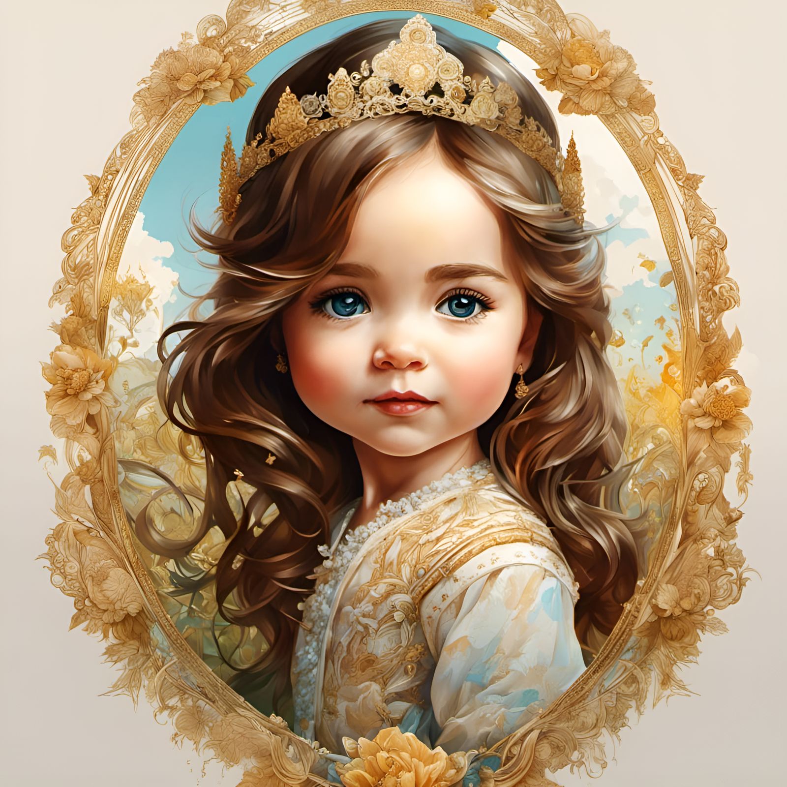 Chibi Baby Princess Kate Middleton Portrait