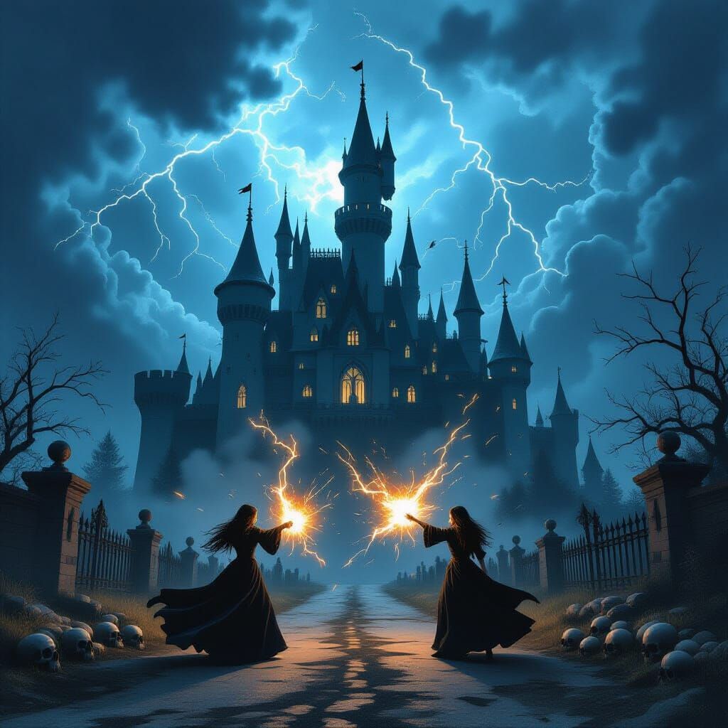 Gothic Castle of Dark Magic and Witch Battles