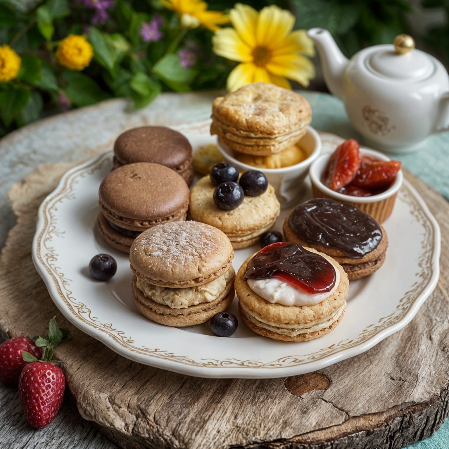 Gourmet English Tea Party in Summer Garden