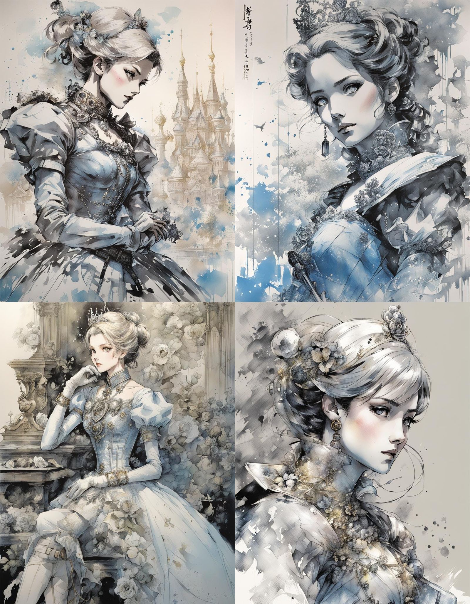 Cinderella in Hyperdetailed Manga Style