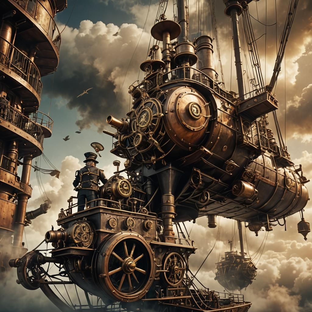 Steampunk Pirate Ship Adventure in Digital Art