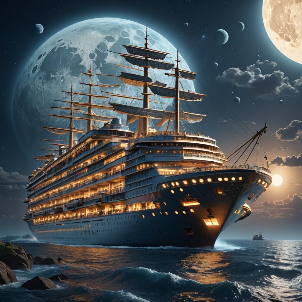 Giant Cruise Ship Sails into Eternity