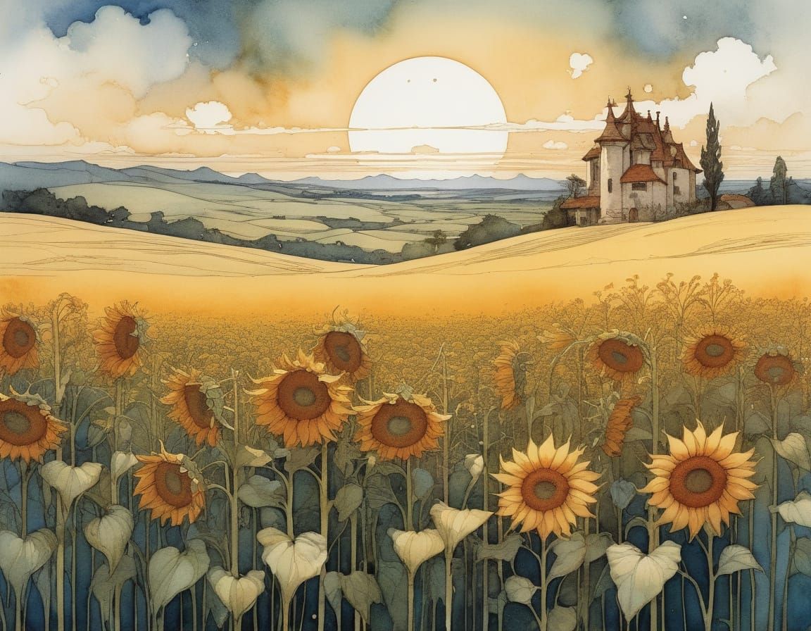 Rococo Wheat Field at Golden Hour