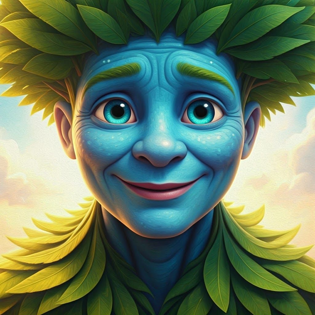 Anthropomorphic Tree Portrait in Pixar-Disney Style