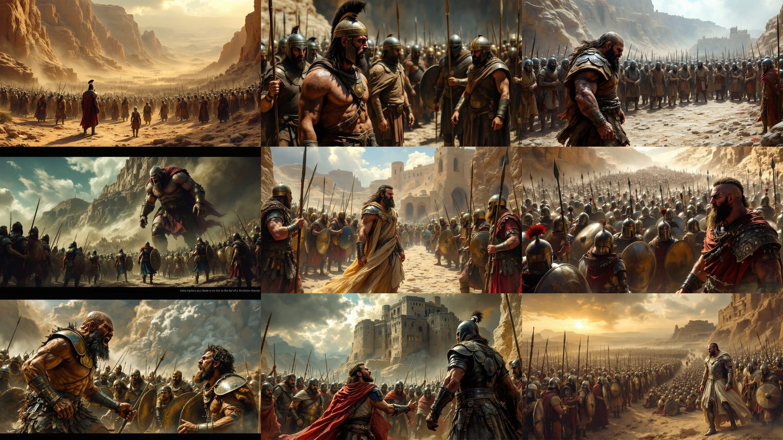 Ancient Israeli Warriors Face Philistine Army in a Moment of...