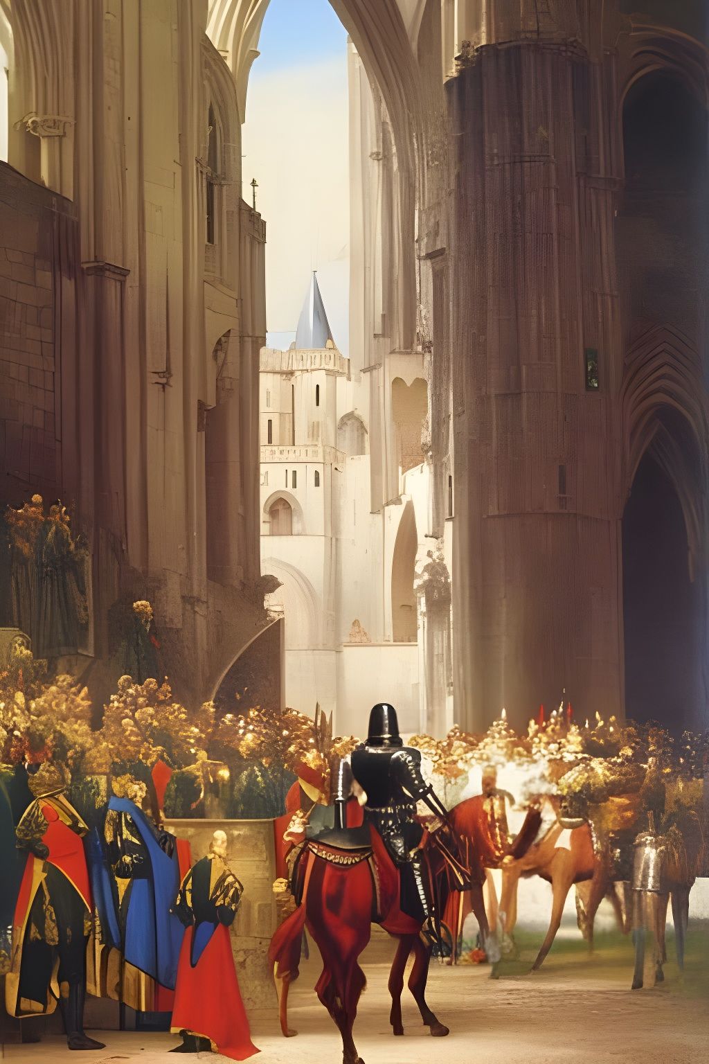 Medieval Knight in Gothic Landscape: Renaissance Style