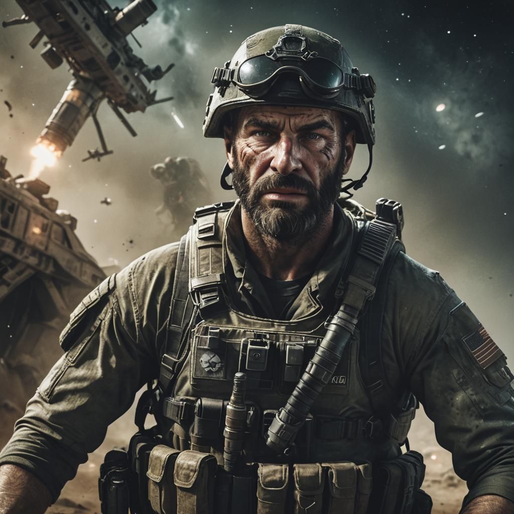 Captain Price in Space: Cinematic Film Still