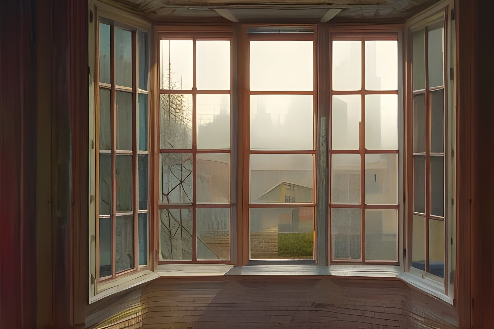 Decaying Street Scene from Above: Trompe L'oeil Art