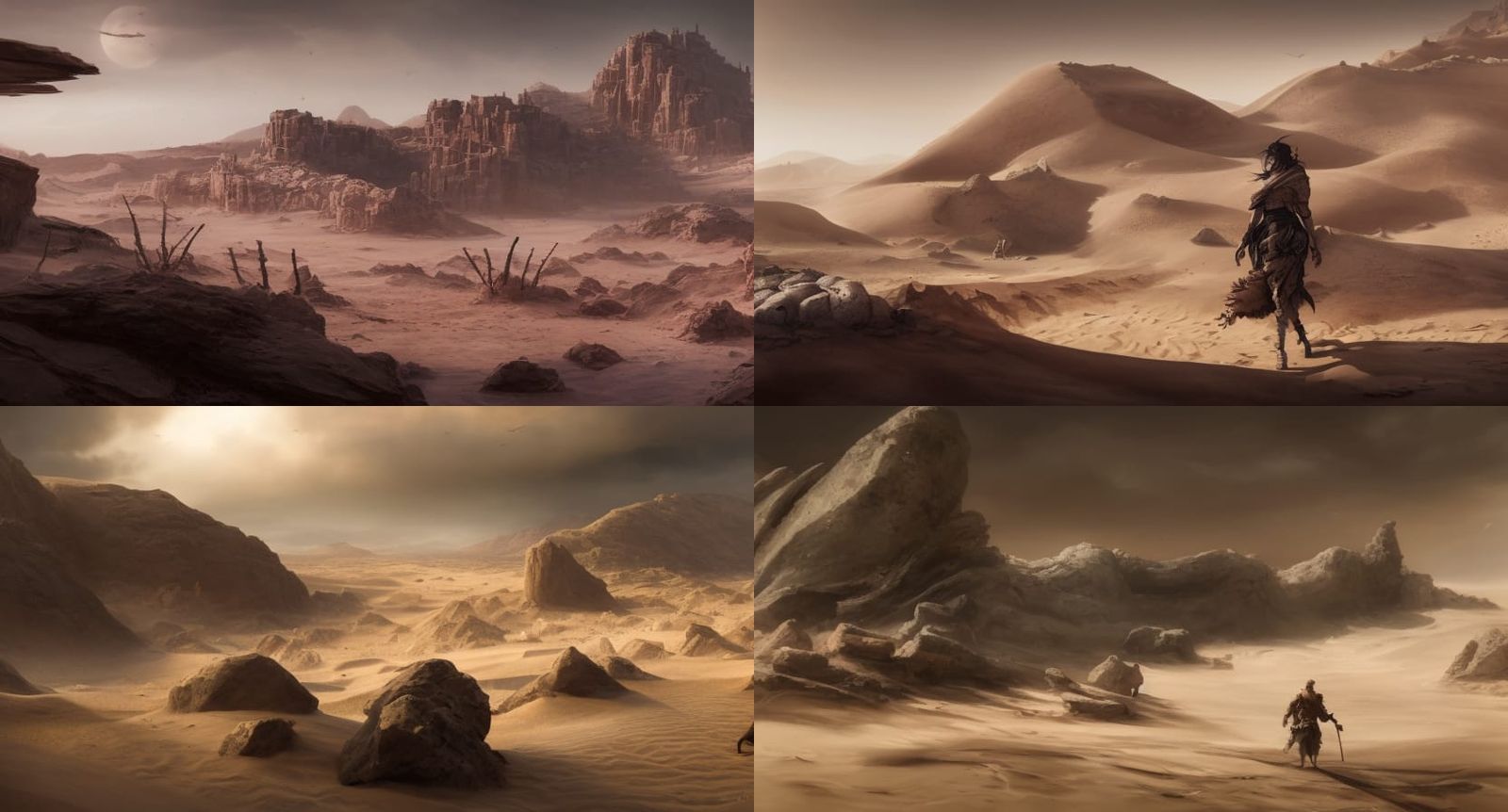 Wasteland Landscape in Detailed Matte Painting Style