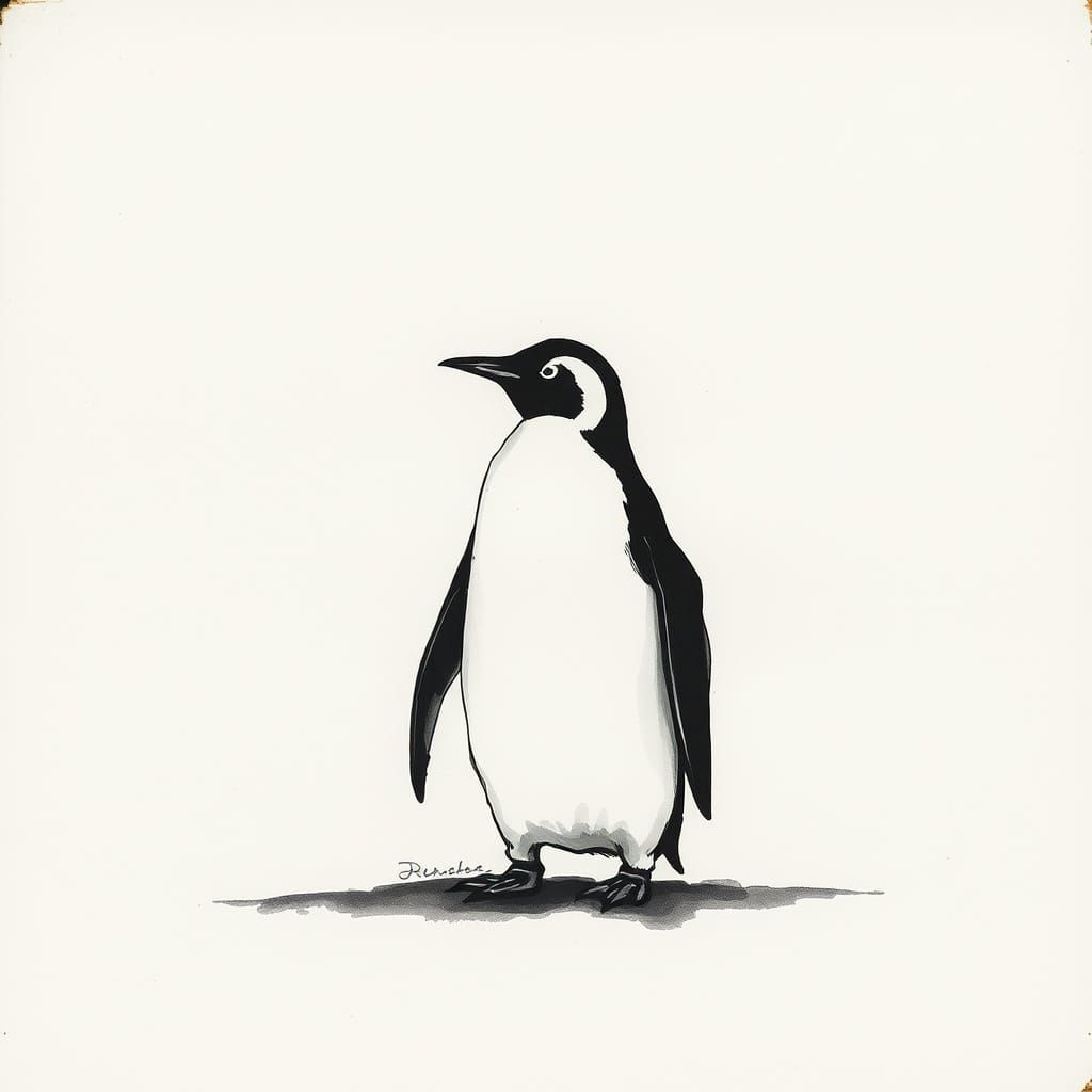 Ethereal Penguin in Elegant Abstraction