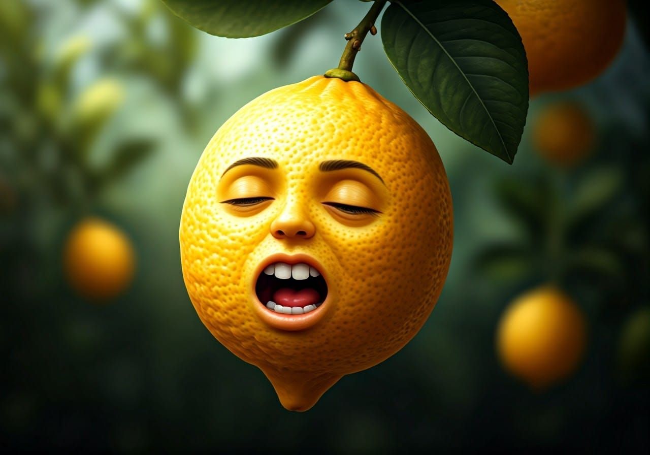 Surreal Lemon Tree Portrait in Digital Art